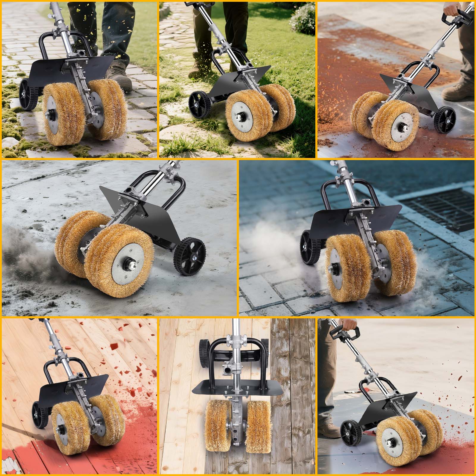 Satiniermaschine 3850W – 6 - in - 1 Schleifmaschine für Holz, Metall, Stein & Fliesen mit Stahlbürsten