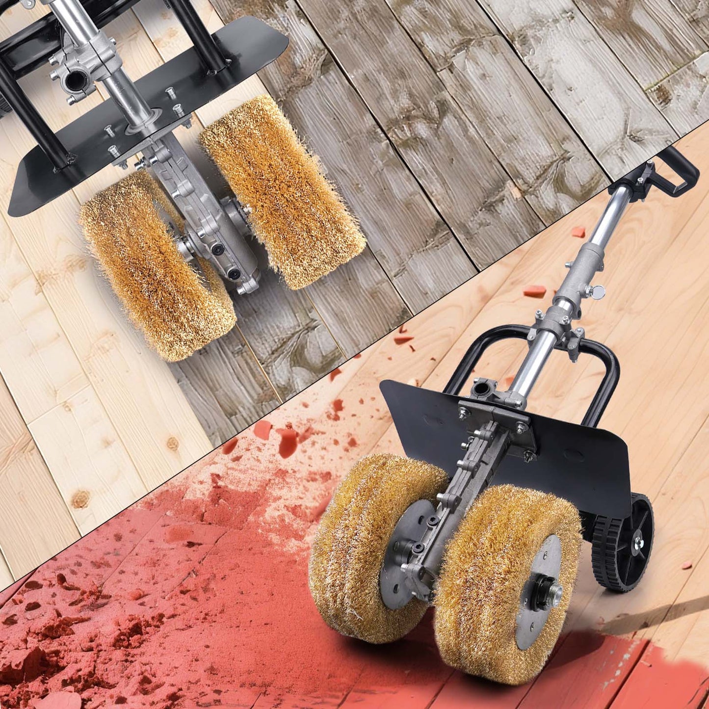 Satiniermaschine 3850W – 6 - in - 1 Schleifmaschine für Holz, Metall, Stein & Fliesen mit Stahlbürsten