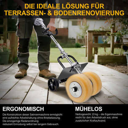 Satiniermaschine 3850W – 6 - in - 1 Schleifmaschine für Holz, Metall, Stein & Fliesen mit Stahlbürsten