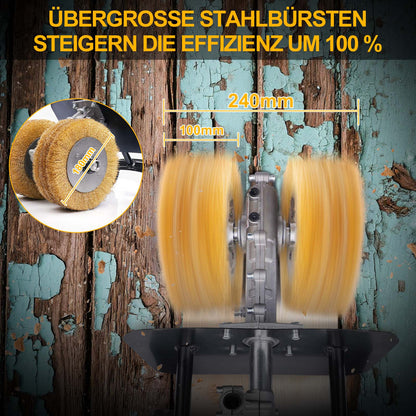 Satiniermaschine 3850W – 6 - in - 1 Schleifmaschine für Holz, Metall, Stein & Fliesen mit Stahlbürsten