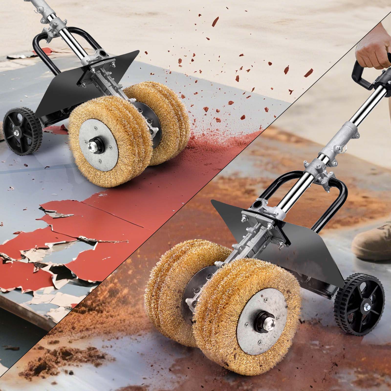 Satiniermaschine 3850W – 6 - in - 1 Schleifmaschine für Holz, Metall, Stein & Fliesen mit Stahlbürsten