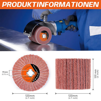 Schleifwalzenbürste Satinierwalze für Metall & Holz – PA/Alu - Oxid & Siliziumkarbid, verschiedene Körnungen