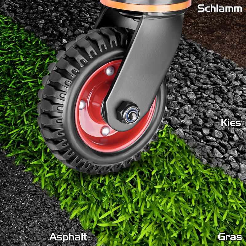 Schwerlast - Torräder 150 mm für Einfahrten und Gartentore – 200 kg Tragfähigkeit, Korrosionsbeständig, Einfach zu Montieren