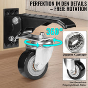 Schwerlastrollen absenkbar für Werkbank – 50 mm, verstellbar, 150 kg Traglast
