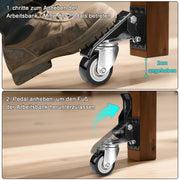 Schwerlastrollen absenkbar für Werkbank – 50 mm, verstellbar, 150 kg Traglast