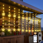 Sterne Lichterkette 2 m, 144 LEDs, Warmweiß, 8 Modi, Timer, IP44, für Innen & Außen