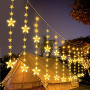 Sterne Lichterkette 2 m, 144 LEDs, Warmweiß, 8 Modi, Timer, IP44, für Innen & Außen