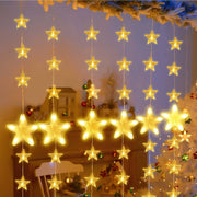 Sterne Lichterkette 2 m, 144 LEDs, Warmweiß, 8 Modi, Timer, IP44, für Innen & Außen