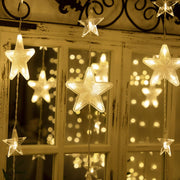 Sterne Lichterkette 2 m, 144 LEDs, Warmweiß, 8 Modi, Timer, IP44, für Innen & Außen