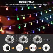 Sternenlichterkette für festliche Stimmung – 144 LEDs, 2 m Warmweiß