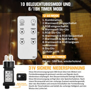 Sternenlichterkette für festliche Stimmung – 144 LEDs, 2 m Warmweiß