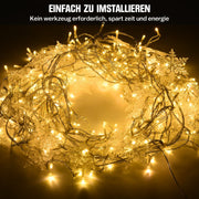 Sternenlichterkette für festliche Stimmung – 144 LEDs, 2 m Warmweiß