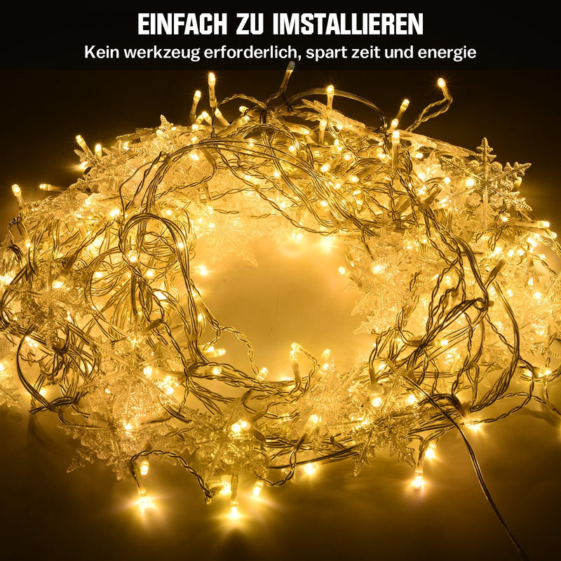 Sternenlichterkette für festliche Stimmung – 144 LEDs, 2 m Warmweiß