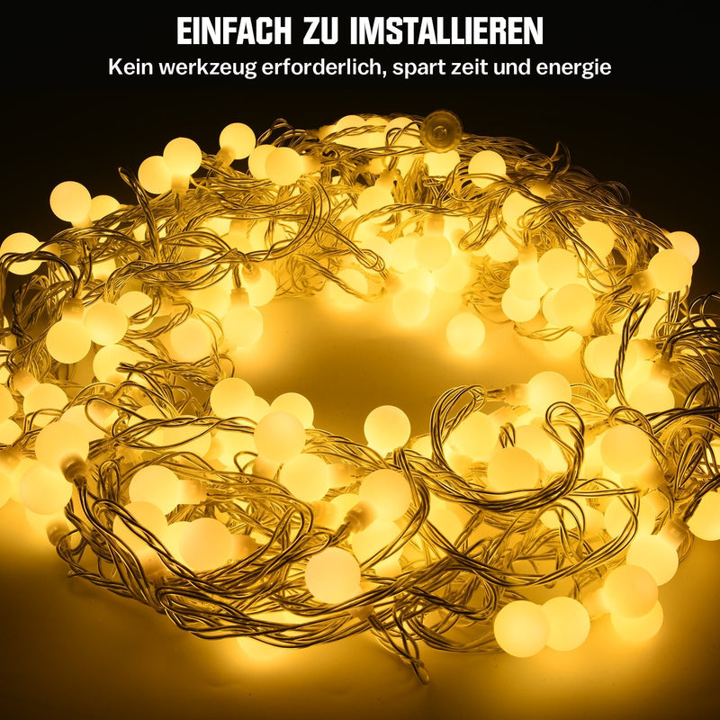 Sternenlichterkette für festliche Stimmung – 144 LEDs, 2 m Warmweiß