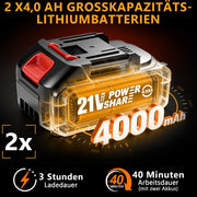 Tragbarer Akku Hochdruckreiniger 45 bar – Kabelloser 300W Wascher mit 6 - in - 1 Sprühdüse, Schaumkessel & 5m Schlauch für Auto und Outdoor