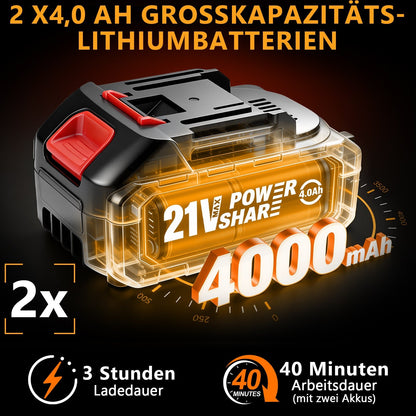 Tragbarer Akku Hochdruckreiniger 45 bar – Kabelloser 300W Wascher mit 6 - in - 1 Sprühdüse, Schaumkessel & 5m Schlauch für Auto und Outdoor
