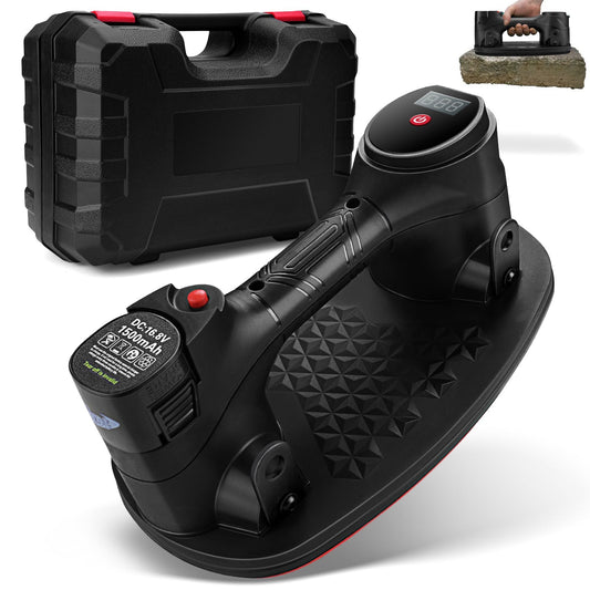 Tragbares elektrisches Vakuum - Hebegerät mit 2 Akkus – kabelloser Saugheber für Glas, Fliesen, Stein & Metall, 240 kg Tragkraft