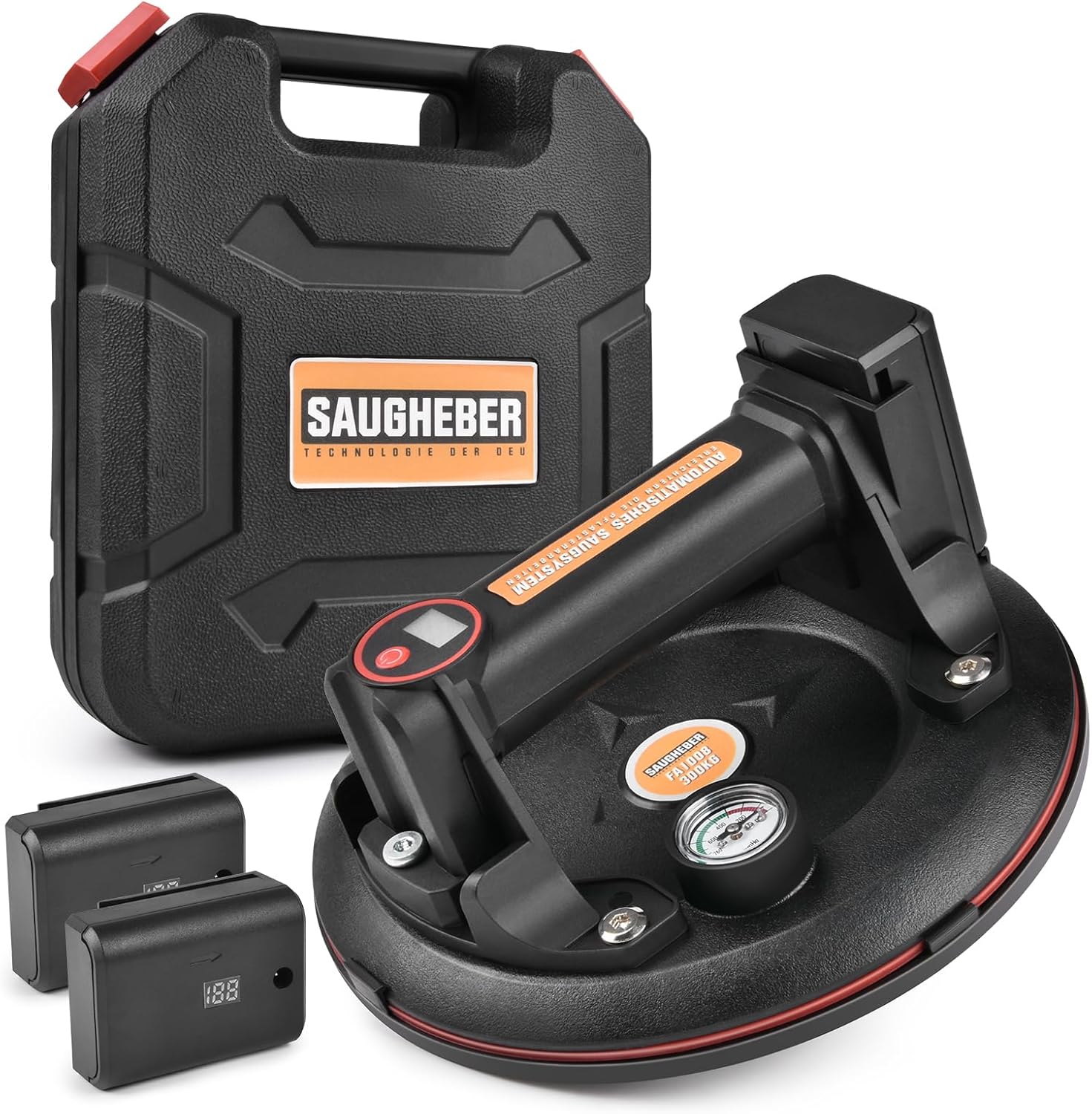 Vakuum Glasheber 300 kg – Elektrischer Saugheber mit Akku & Drucksensor für Bau & Industrie
