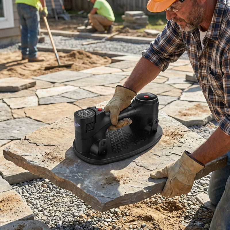 Vakuum - Saugheber‌ Elektrischer Akku 240kg | Automatische Druckregulierung‌ ‌Professioneller Plattenheber für Feinsteinzeug Terrassenplatten&Glas