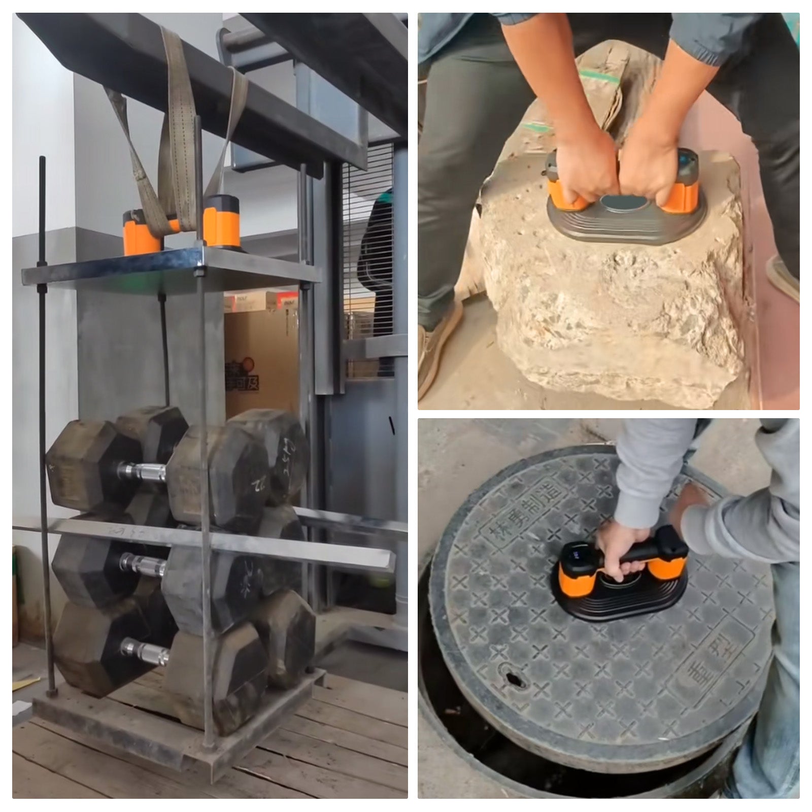 Vakuum - Saugheber‌ Elektrischer Akku 300kg | Automatische Druckregulierung‌ ‌Professioneller Plattenheber für Feinsteinzeug Terrassenplatten&Glas