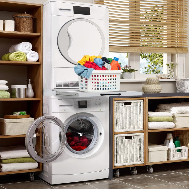 Verbindungsrahmen mit Ausziehbarer Handtuchhalter 61x55cm Max.100kg Waschmaschine Trockner