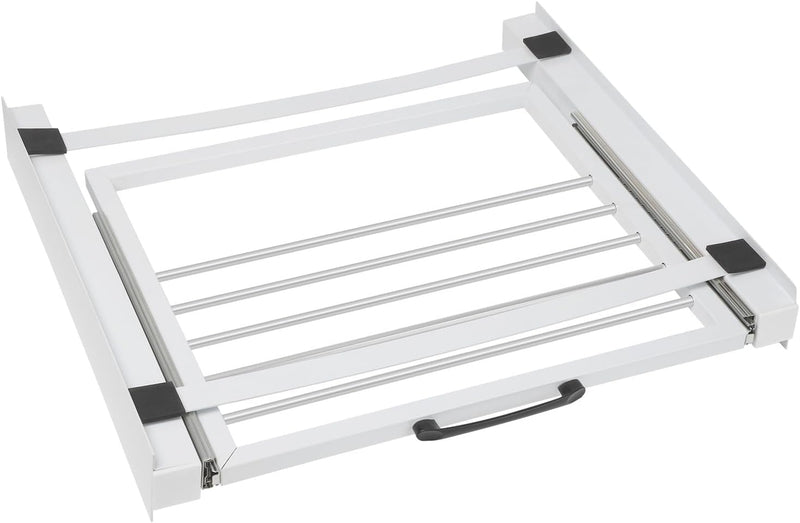 Verbindungsrahmen mit Ausziehbarer Handtuchhalter 61x55cm Max.100kg Waschmaschine Trockner