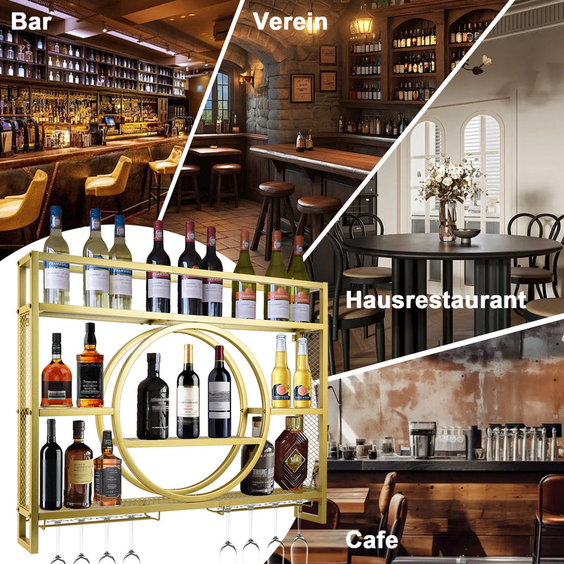 Wandmontiertes Weinregal – 3 Größen, Hohe Kapazität, Stilvolles Design