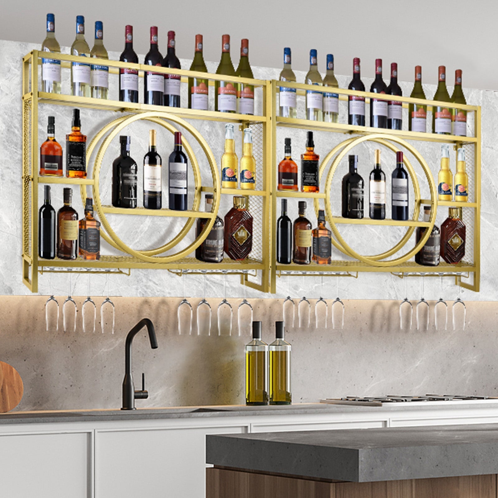 Wandmontiertes Weinregal – 3 Größen, Hohe Kapazität, Stilvolles Design