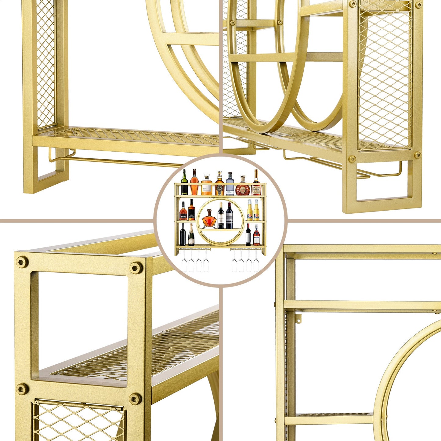 Wandmontiertes Weinregal – 3 Größen, Hohe Kapazität, Stilvolles Design