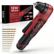 XIIW 12V Akku-Winkelbohrmaschine 90°, 18 Nm, 10 mm Schnellspannfutter, 2-Gang Winkelbohrer mit 2,0Ah Akku & LED