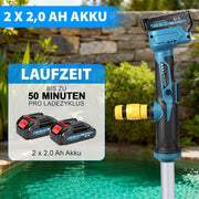 XIIW 18V Akku - Stabpumpe 3000L/h | Universelle Wasserpumpe für 18V Akkusysteme | Tauchpumpe inkl. 2x 2.0Ah Akku & 3/4" Anschluss