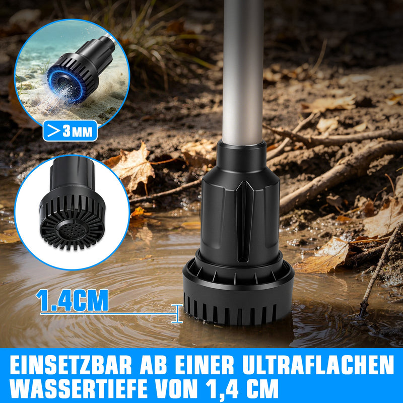 XIIW 18V Akku - Stabpumpe 3000L/h | Universelle Wasserpumpe für 18V Akkusysteme | Tauchpumpe inkl. 2x 2.0Ah Akku & 3/4" Anschluss