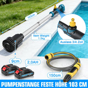 XIIW 18V Akku - Stabpumpe 3000L/h | Universelle Wasserpumpe für 18V Akkusysteme | Tauchpumpe inkl. 2x 2.0Ah Akku & 3/4" Anschluss
