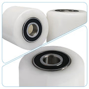 XIIW 2x Nylon Hubwagenrollen 80x70 mm Weiß, Achse 20 mm, Lastrollen für Handhubwagen, bis 1000 kg pro Rolle