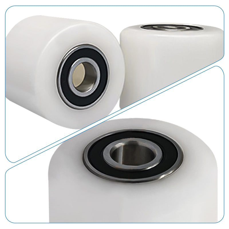 XIIW 2x Nylon Hubwagenrollen 80x70 mm Weiß, Achse 20 mm, Lastrollen für Handhubwagen, bis 1000 kg pro Rolle