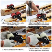 XIIW 2x PU Hubwagenrollen 80x50 mm Rot, Achse 20 mm, Ersatzrollen für Handhubwagen, bis 500 kg pro Rolle