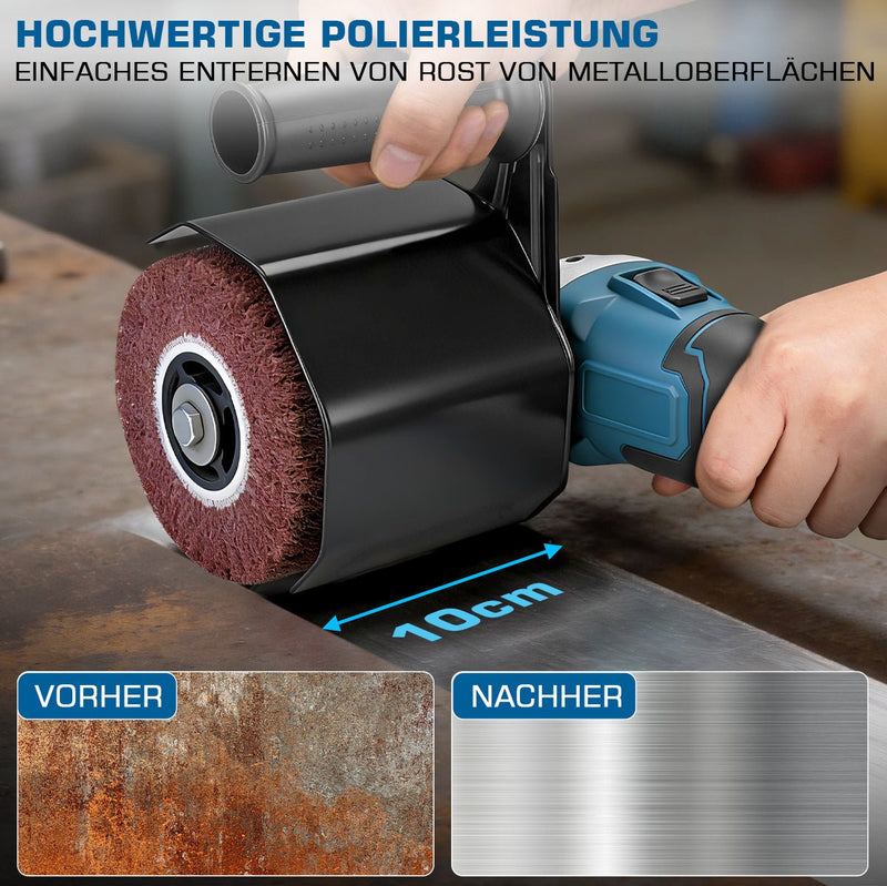 XIIW 3-in-1 Cordless Satining Machine 1200W, Brush Sander & Polisher, 2×4.0Ah Batteries, 5500–9000 rpm, M14