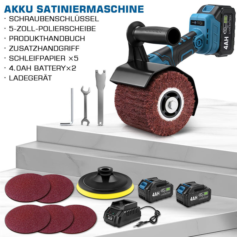 XIIW 3-in-1 Cordless Sander/Polisher 1200W, brush sander & polisher, 2×4.0Ah batteries, 5500–9000 rpm, M14