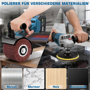 XIIW 3-in-1 Cordless Satin Finishing Machine 1200W, Brush Sander & Polisher, 2×4.0Ah Batteries, 5500–9000 rpm, M14
