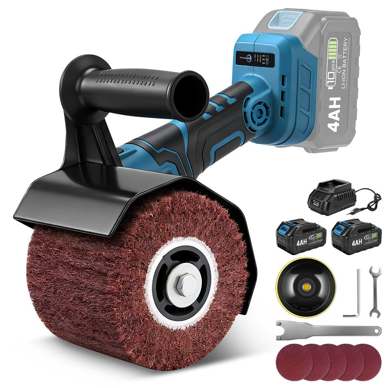 XIIW 3-in-1 Cordless Satin Finishing Machine 1200W, Brush Sander & Polisher, 2×4.0Ah Batteries, 5500–9000 rpm, M14