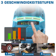 XIIW 3-in-1 Cordless Satin Finishing Machine 1200W, Brush Sander & Polisher, 2×4.0Ah Batteries, 5500–9000 rpm, M14
