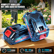 Set 4 in 1 XIIW a batteria con potatore telescopico e cesoie da giardino 600W brushless – mini motosega con asta telescopica, 2 batterie, set per potatura alberi