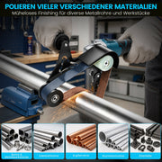 XIIW Ponceuse à bande pour tubes sans fil 1000 W, 40 x 760 mm, 5500–9000 tr/min, enroulement 240°, 2 x 4,0 Ah batteries