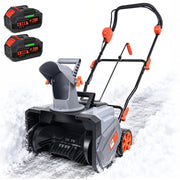XIIW Akku-Schneefräse 1400W, 46 cm Räumbreite, 2×20V 4,0Ah Akkus, 7 m Wurfweite, bürstenlos, 180° Auswurf