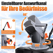 XIIW Akku-Schneefräse 1400W, 46 cm Räumbreite, 2×20V 4,0Ah Akkus, 7 m Wurfweite, bürstenlos, 180° Auswurf