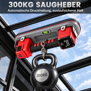 XIIW Akku Vakuumheber 300 kg, Elektrischer Fliesenheber mit 2×4000mAh Akkus, Automatischer Druckhaltung & Digitalanzeige