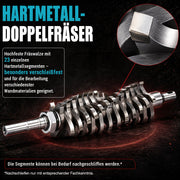 XIIW Akku Wandfräse 1600W, Akku Putzfräse & Sanierungsfräse 0–4 mm, 120 mm, 3×4,0Ah Akku, Seitenfräser, 1000–4000 U/min