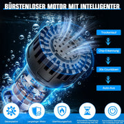 XIIW accu-waterpomp met 2×4Ah-accu’s, 3600 l/u, 10 m opvoerhoogte, 3/4 inch – transferpomp voor regenton, zwembad, kelder & tuin