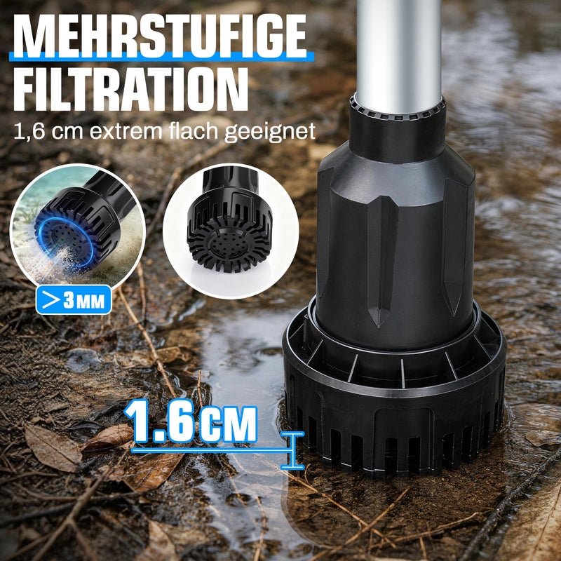 XIIW accu-waterpomp met 2×4Ah-accu’s, 3600 l/u, 10 m opvoerhoogte, 3/4 inch – transferpomp voor regenton, zwembad, kelder & tuin