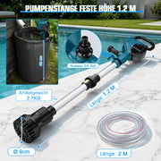 XIIW accu-waterpomp met 2×4Ah accu's, 3600 l/u, 10 m opvoerhoogte, 3/4 inch – transferpomp voor regenton, zwembad, kelder & tuin